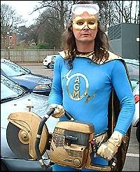 Angle-Grinder Man saving a local car from the evil of a clamping company.