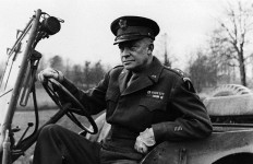 General Eisenhower Behind the Wheel of a Jeep